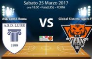 Serie B girone C 2016-17: scontro diretto per i Playoffs sabato 25 marzo tra ASD LUISS e Tigers Forlì