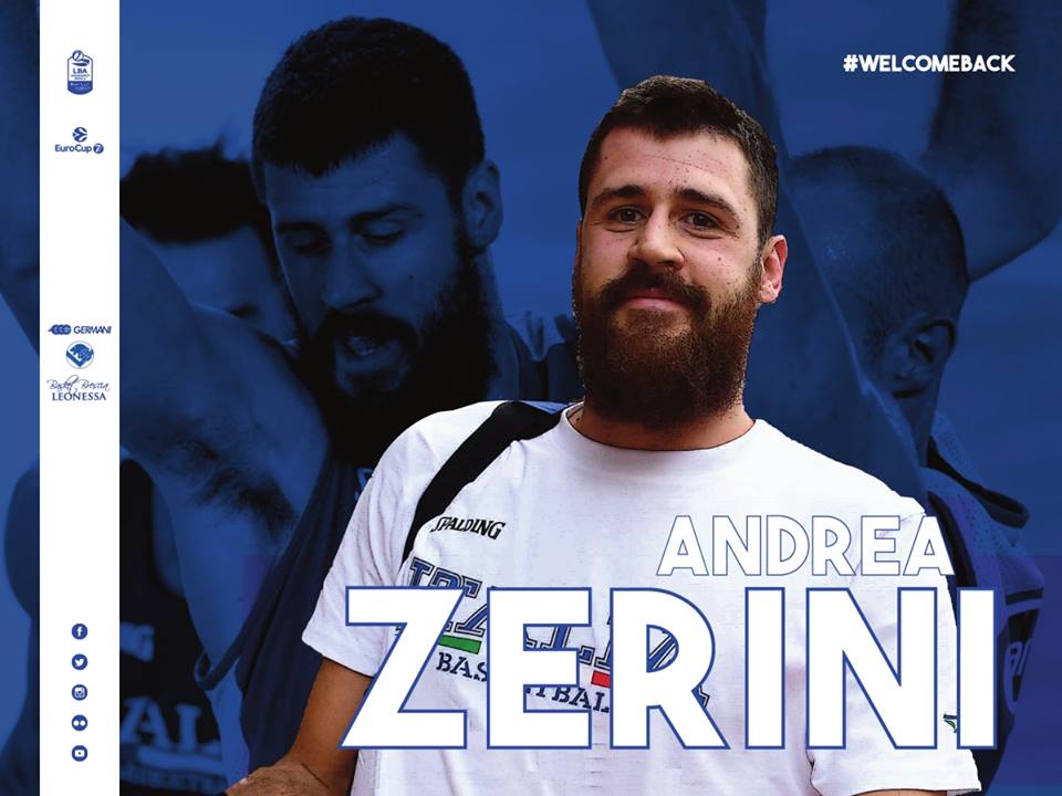 Lega A PosteMobile Mercato 2018-19: un anno di contratto per Andrea Zerini nelle fila della Germani Basket Brescia